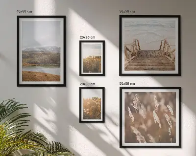 Sieninė paveikslų galerija ežero kraštovaizdis