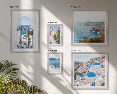 Sieninė paveikslų galerija Santorinio mėlynosios jūros namai