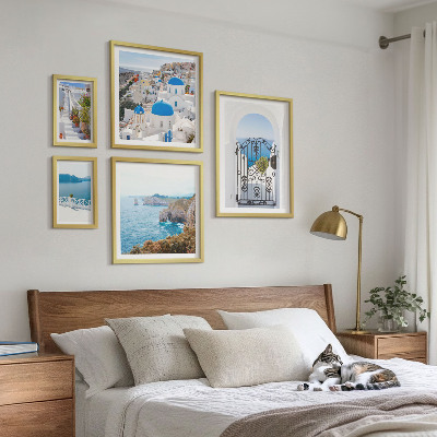 Sieninė paveikslų galerija Santorinio mėlynosios jūros namai