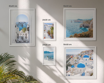 Sieninė paveikslų galerija Santorinio mėlynosios jūros namai