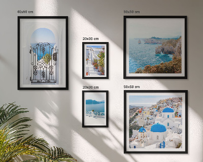 Sieninė paveikslų galerija Santorinio mėlynosios jūros namai