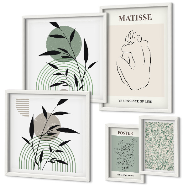 Sieninė paveikslų galerija Stilinga augalų grafika