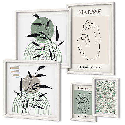 Sieninė paveikslų galerija Stilinga augalų grafika
