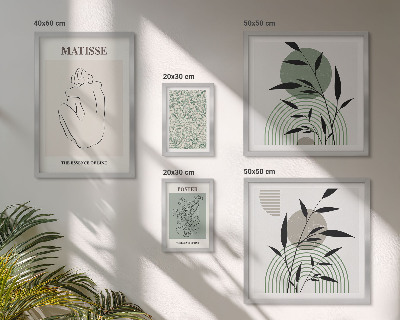 Sieninė paveikslų galerija Stilinga augalų grafika
