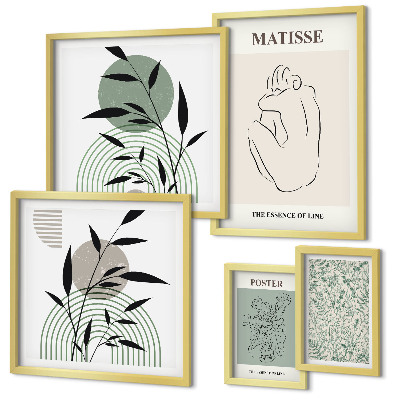 Sieninė paveikslų galerija Stilinga augalų grafika