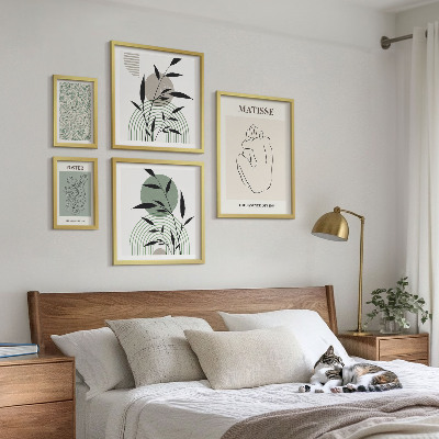 Sieninė paveikslų galerija Stilinga augalų grafika