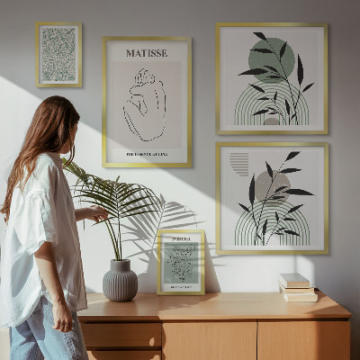 Sieninė paveikslų galerija Stilinga augalų grafika