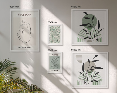 Sieninė paveikslų galerija Stilinga augalų grafika