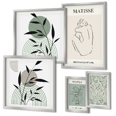 Sieninė paveikslų galerija Stilinga augalų grafika