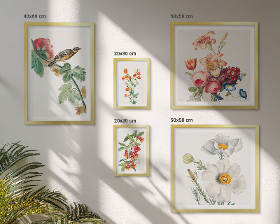 Sieninė paveikslų galerija Gėlių paukščių vintažinės dekoracijos