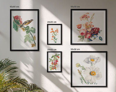 Sieninė paveikslų galerija Gėlių paukščių vintažinės dekoracijos