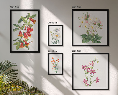 Paveikslų rinkinys miegamajam Gėlių botaniniai motyvai