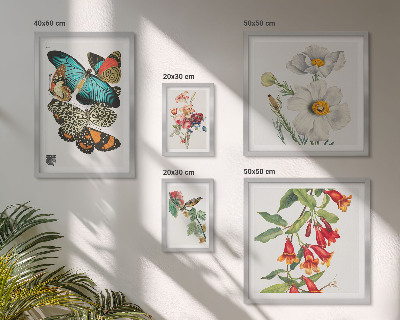 Sieninė paveikslų galerija Gėlės, drugeliai, paukščiai, vintažinės dekoracijos