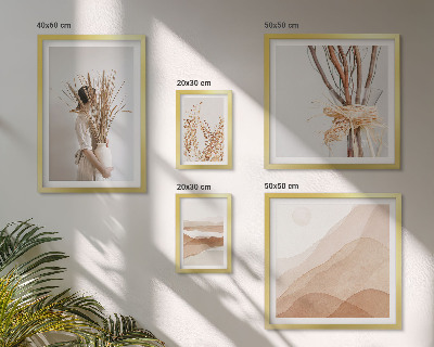 Paveikslų rinkinys miegamajam Stilingi boho augalų peizažai