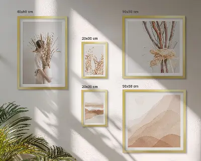 Paveikslų rinkinys miegamajam stilingi boho stiliaus augalų peizažai