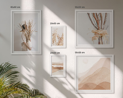 Paveikslų rinkinys miegamajam Stilingi boho augalų peizažai