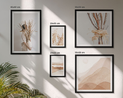 Paveikslų rinkinys miegamajam Stilingi boho augalų peizažai
