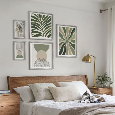 Sieninė paveikslų galerija Stilinga grafika su žaluma