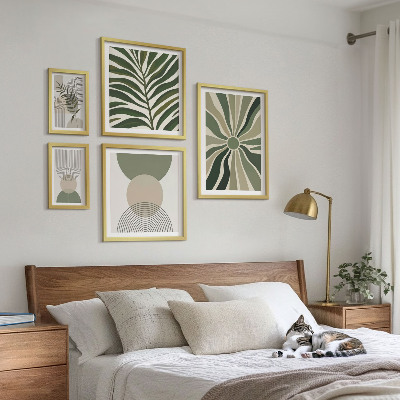 Sieninė paveikslų galerija Stilinga grafika su žaluma
