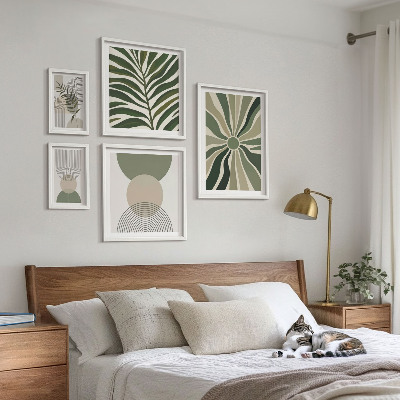 Sieninė paveikslų galerija Stilinga grafika su žaluma