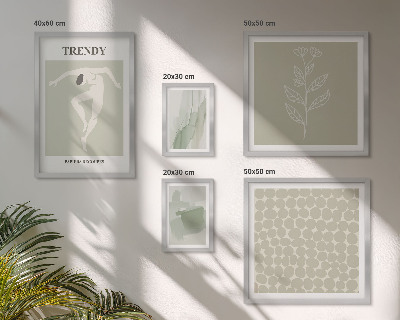 Sieninė paveikslų galerija Stilinga žalia grafika