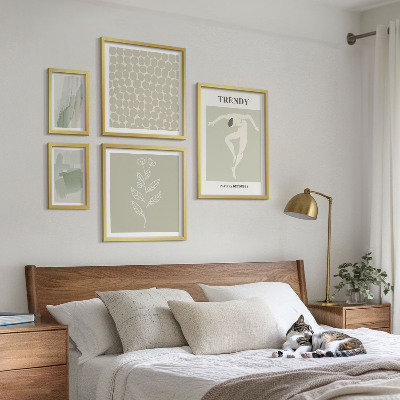Sieninė paveikslų galerija Stilinga žalia grafika