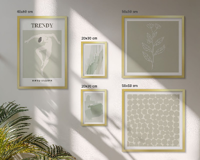 Sieninė paveikslų galerija Stilinga žalia grafika