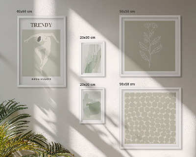 Sieninė paveikslų galerija Stilinga žalia grafika