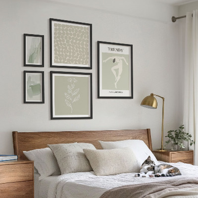 Sieninė paveikslų galerija Stilinga žalia grafika