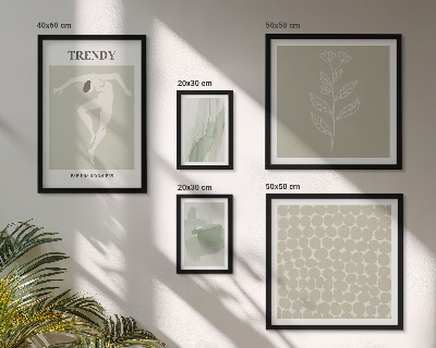 Sieninė paveikslų galerija Stilinga žalia grafika