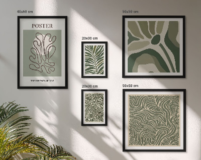 5 paveikslų rinkinys su rėmais Abstrakčios boho augalų formos
