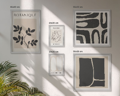 Sieninė paveikslų galerija Stilinga abstrakti augalų grafika