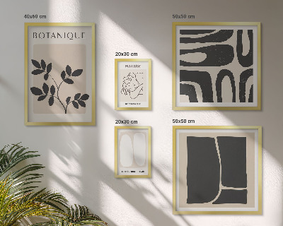 Sieninė paveikslų galerija Stilinga abstrakti augalų grafika