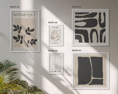 Sieninė paveikslų galerija Stilinga abstrakti augalų grafika