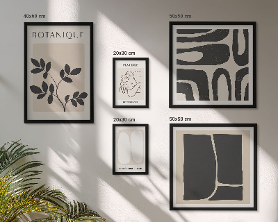 Sieninė paveikslų galerija Stilinga abstrakti augalų grafika