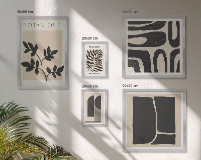 5 paveikslų rinkinys su rėmais Stilinga gamtos abstrakčios grafikos