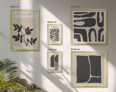 5 paveikslų rinkinys su rėmais Stilinga gamtos abstrakčios grafikos