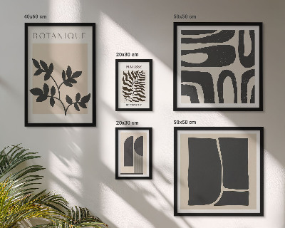 5 paveikslų rinkinys su rėmais Stilinga gamtos abstrakčios grafikos