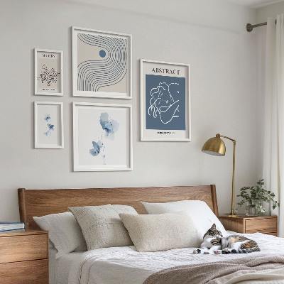 5 paveikslų rinkinys su rėmais Modernus abstraktus floristų stilius
