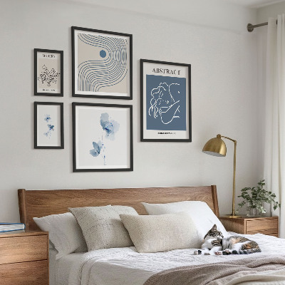 5 paveikslų rinkinys su rėmais Modernus abstraktus floristų stilius