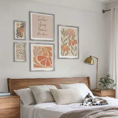 Sieninė paveikslų galerija Stilingos gamtos gėlių dekoracijos