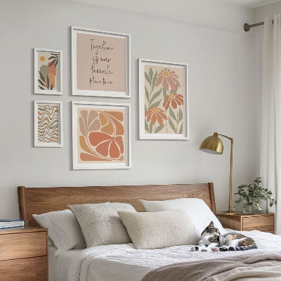 Sieninė paveikslų galerija Stilingos gamtos gėlių dekoracijos