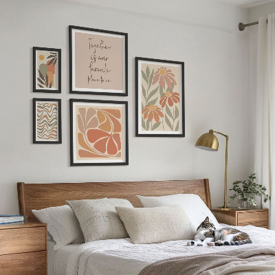 Sieninė paveikslų galerija Stilingos gamtos gėlių dekoracijos