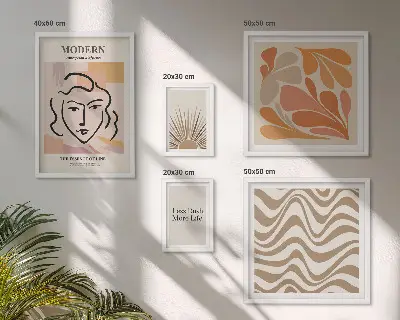 Sieninė paveikslų galerija modernaus abstraktaus stiliaus