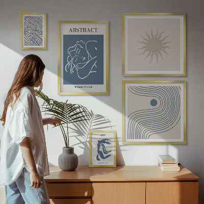 Sieninė paveikslų galerija Stilinga abstrakti geometrija