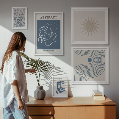 Sieninė paveikslų galerija Stilinga abstrakti geometrija