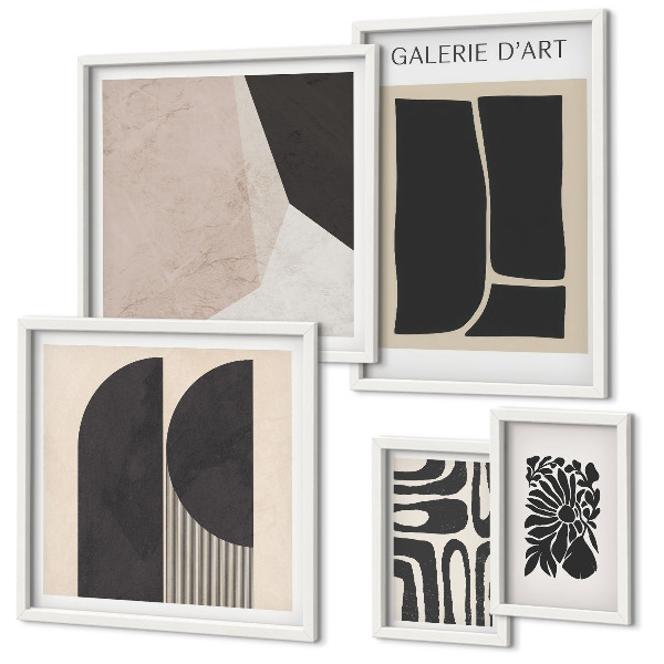 Sieninė paveikslų galerija Stilinga minimalistinė grafika