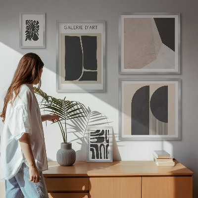 Sieninė paveikslų galerija Stilinga minimalistinė grafika