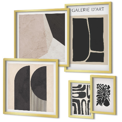 Sieninė paveikslų galerija Stilinga minimalistinė grafika