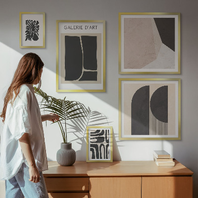 Sieninė paveikslų galerija Stilinga minimalistinė grafika